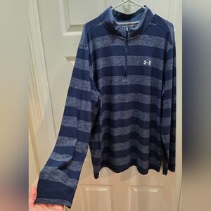Under Armour Men's Navy Striped Shirt, Xxl